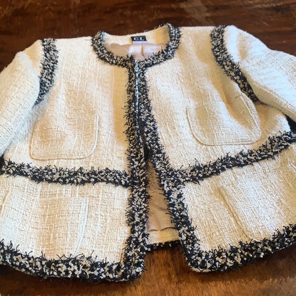 ecru cotton linen-look jacket for jeans or  suit - Picture 4 of 4